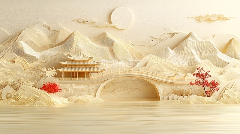 高清大图下载【趣麦麦图】水墨风山水画