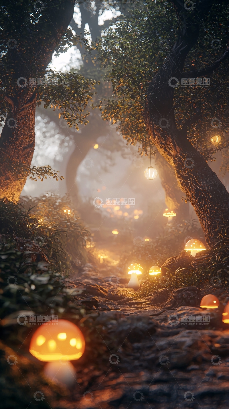 高清大图下载【趣麦麦图】梦幻森林小路33