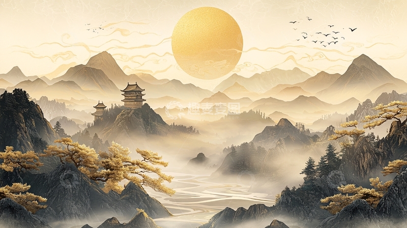 高清大图下载【趣麦麦图】山水水墨画