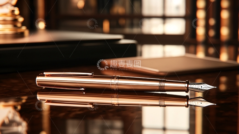 高清大图下载【趣麦麦图】玫瑰金钢笔