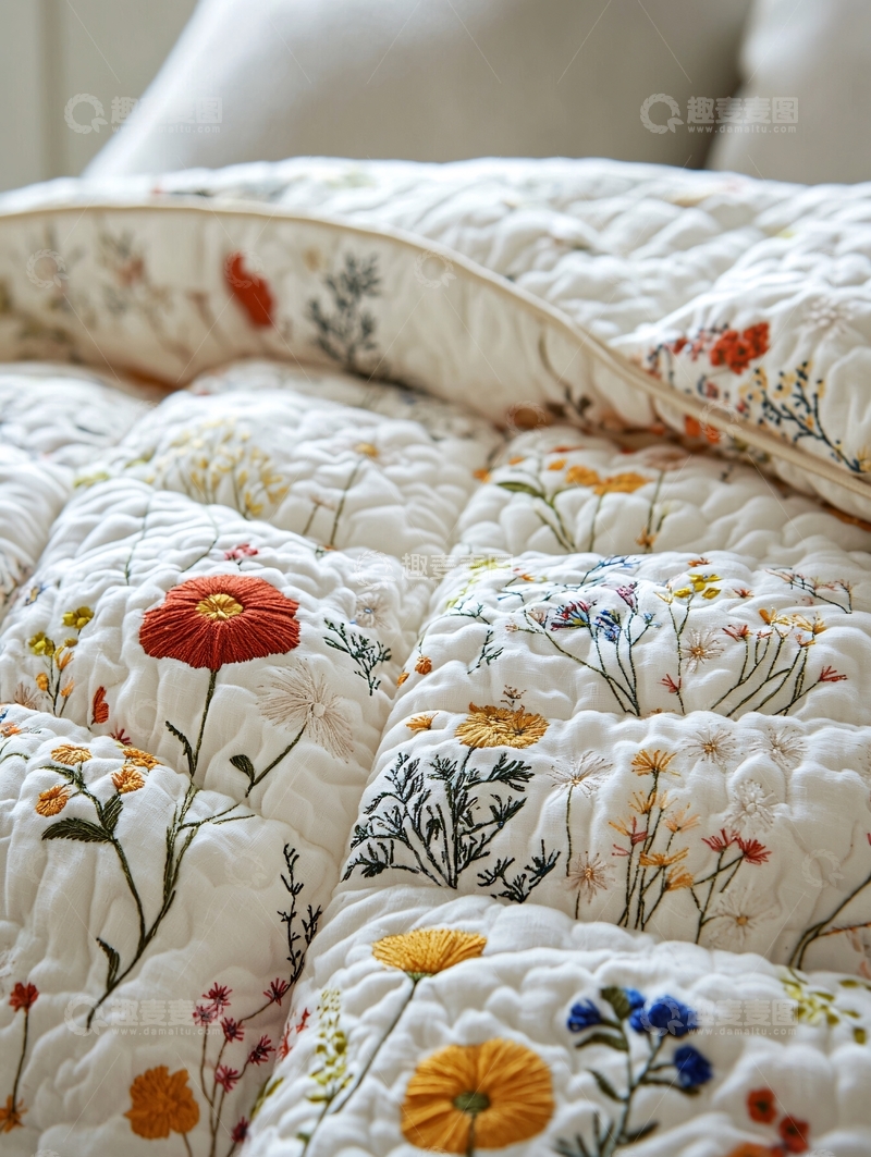 高清大图下载【趣麦麦图】田园风印花棉被