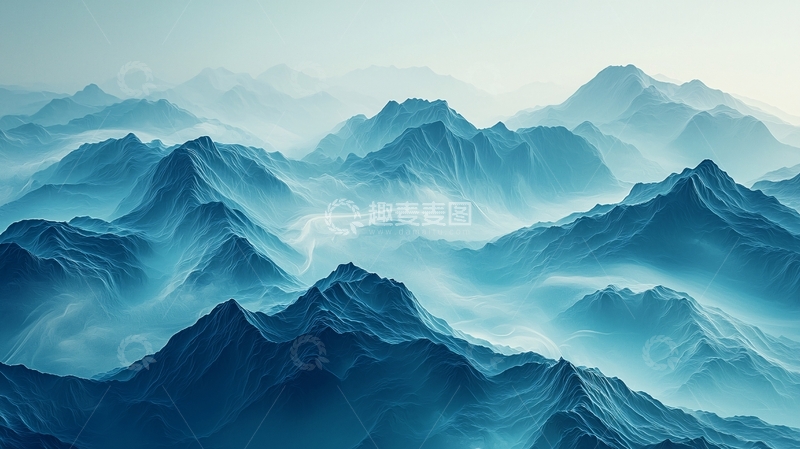 高清大图下载【趣麦麦图】雾气弥漫的山脉