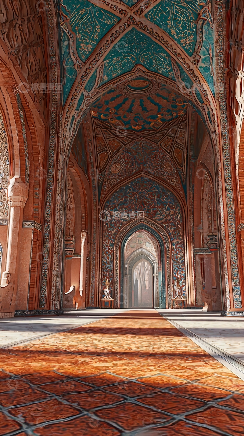 高清大图下载【趣麦麦图】华丽宫殿长廊内部高清图