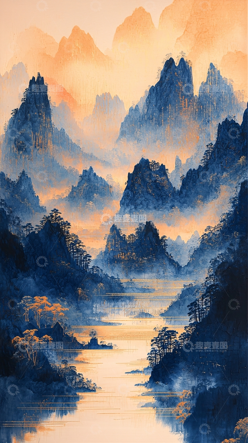 高清大图下载【趣麦麦图】水墨山水画439