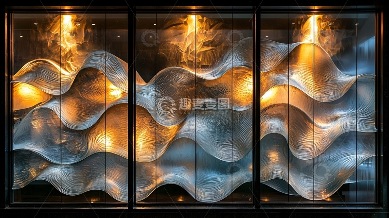 高清大图下载【趣麦麦图】光影波浪艺术装置