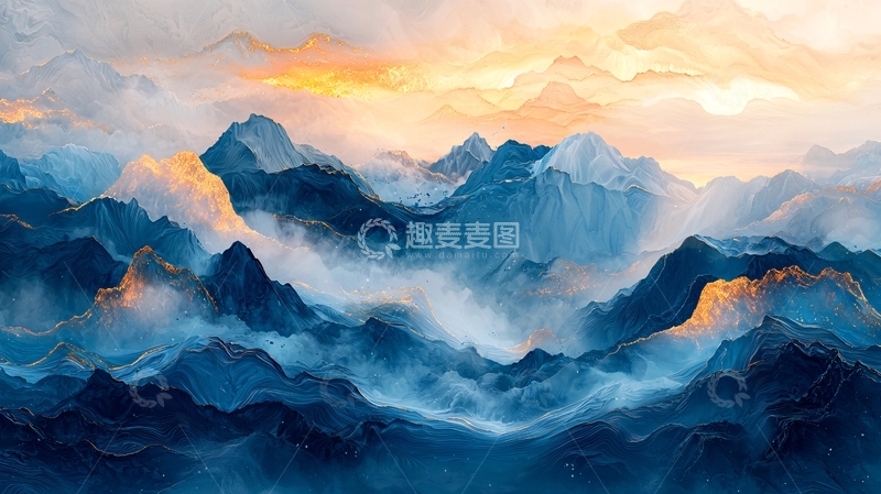 高清大图下载【趣麦麦图】山峦叠嶂云雾缭绕