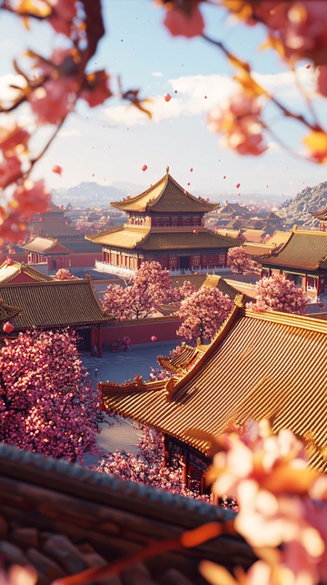 紫禁城樱花盛景