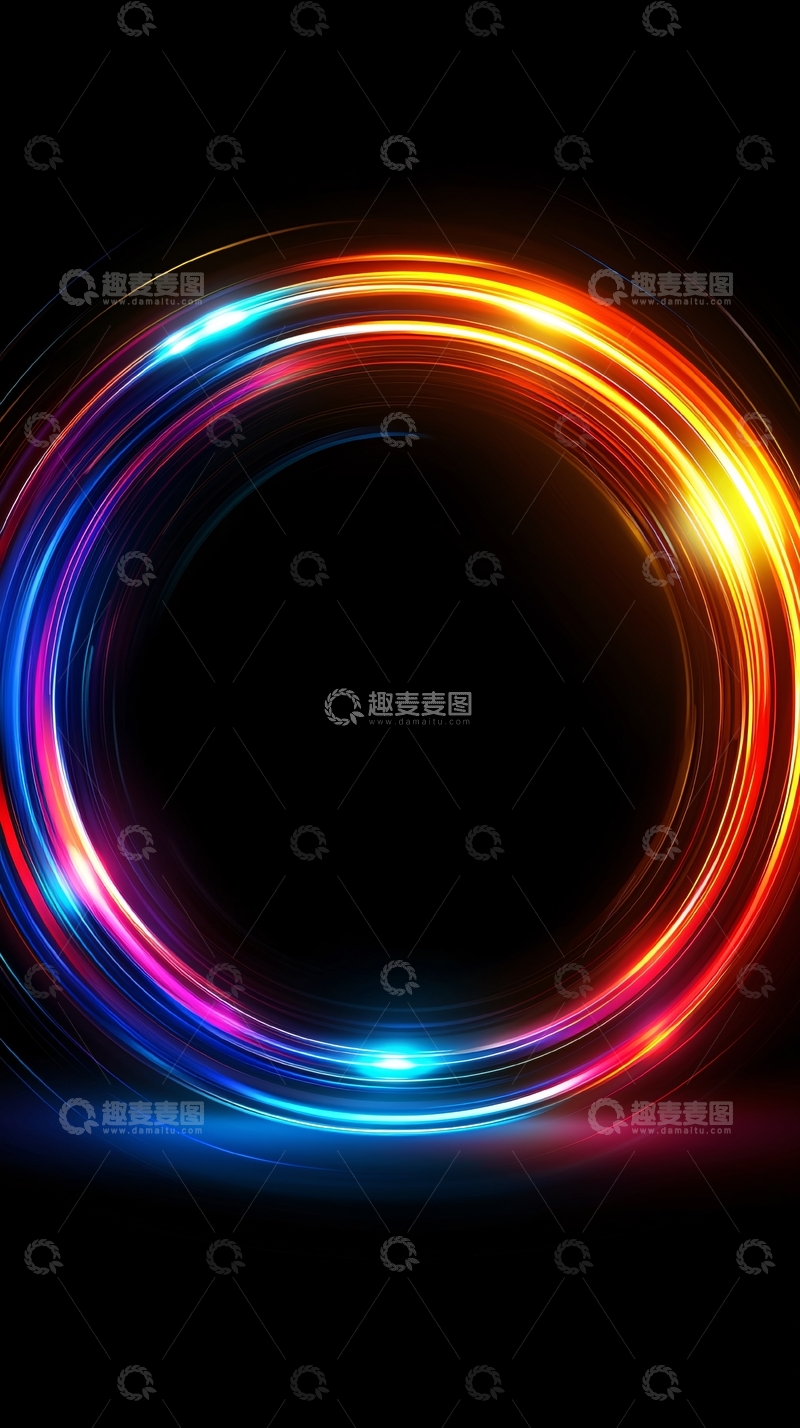 高清大图下载【趣麦麦图】炫彩光环圆形背景