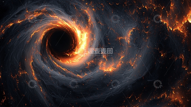 高清大图下载【趣麦麦图】宇宙黑洞漩涡星云火焰