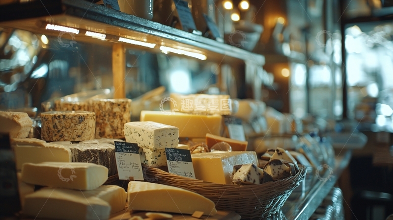 高清大图下载【趣麦麦图】琳琅满目的奶酪展示柜