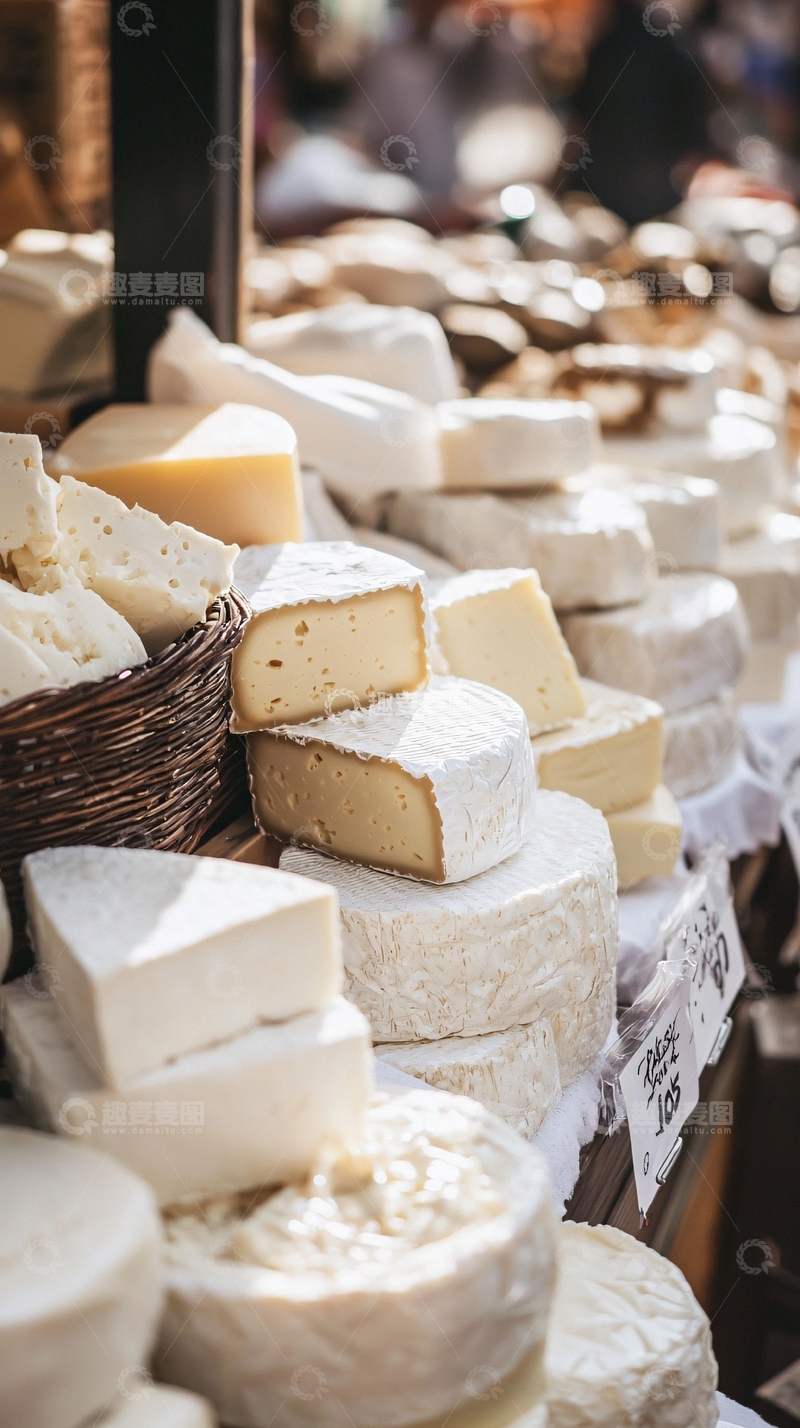 高清大图下载【趣麦麦图】琳琅满目的奶酪市场
