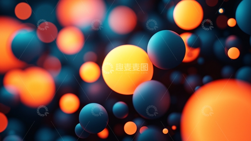 高清大图下载【趣麦麦图】彩色球体漂浮