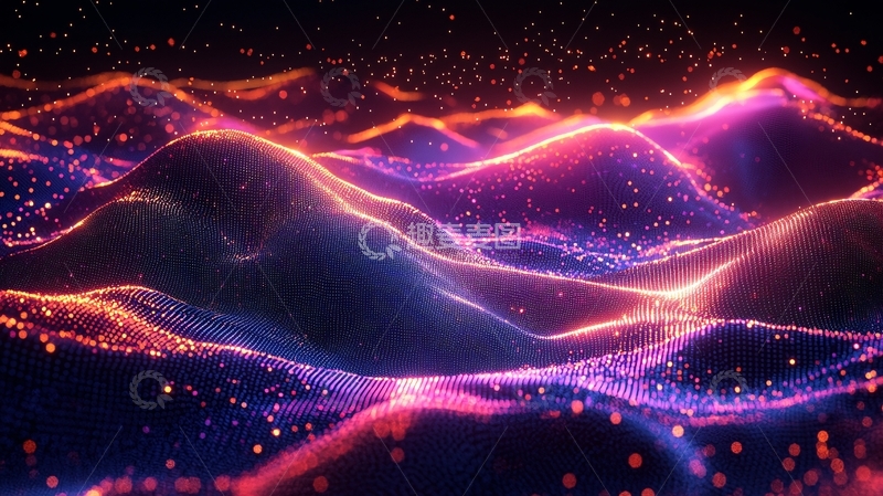 高清大图下载【趣麦麦图】波浪状光线流动
