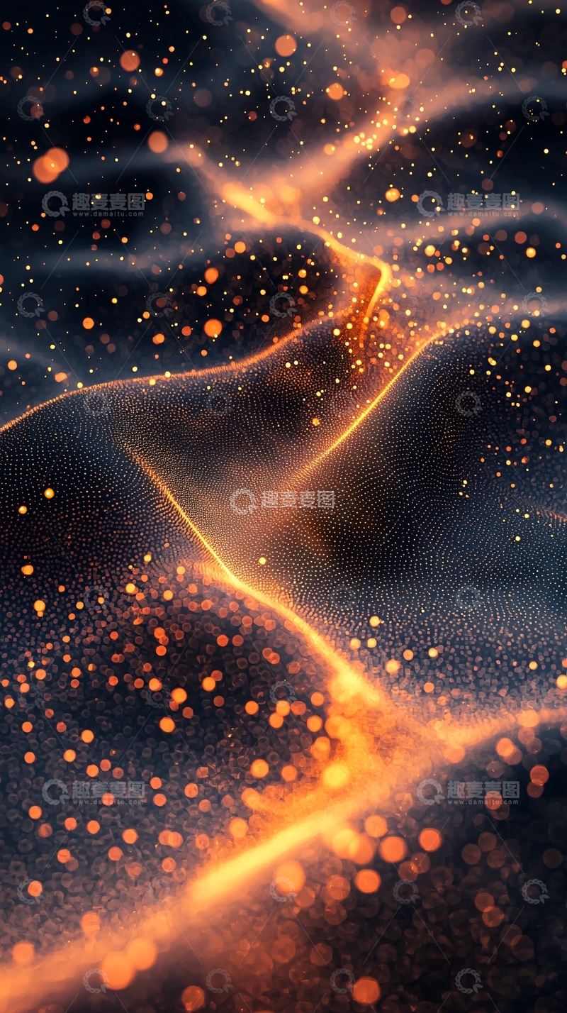 高清大图下载【趣麦麦图】金色光芒流动抽象背景