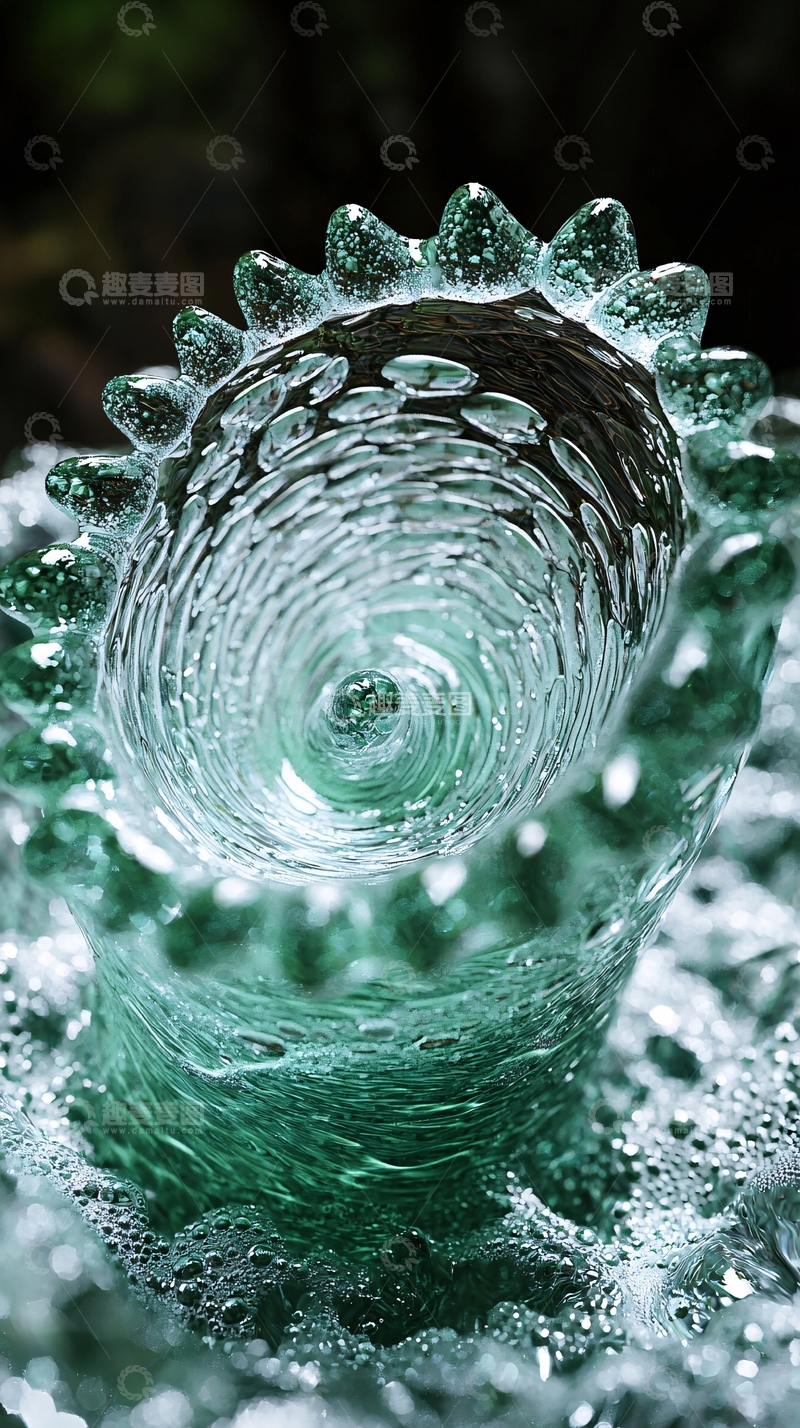 高清大图下载【趣麦麦图】玻璃器皿水流旋涡特写