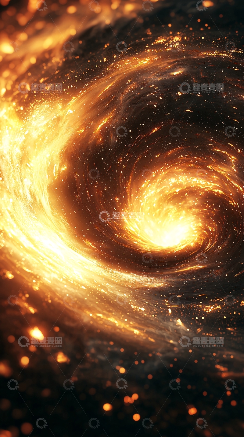 高清大图下载【趣麦麦图】金色宇宙星云漩涡