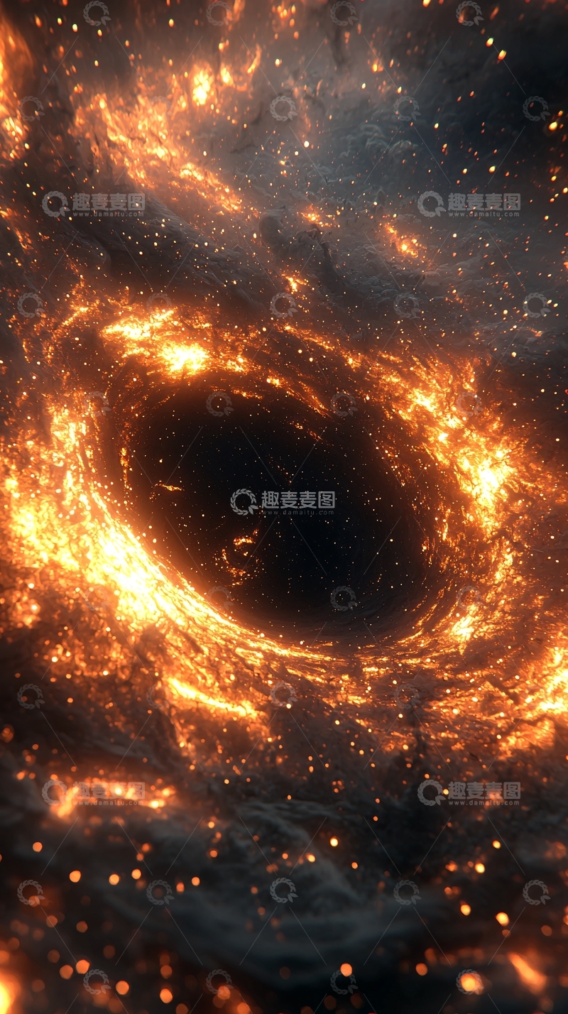 高清大图下载【趣麦麦图】燃烧的宇宙黑洞