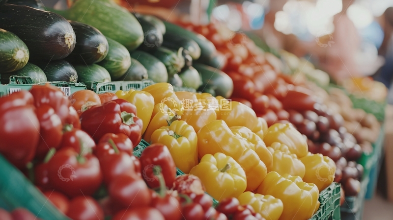 高清大图下载【趣麦麦图】新鲜蔬菜水果市场摊位