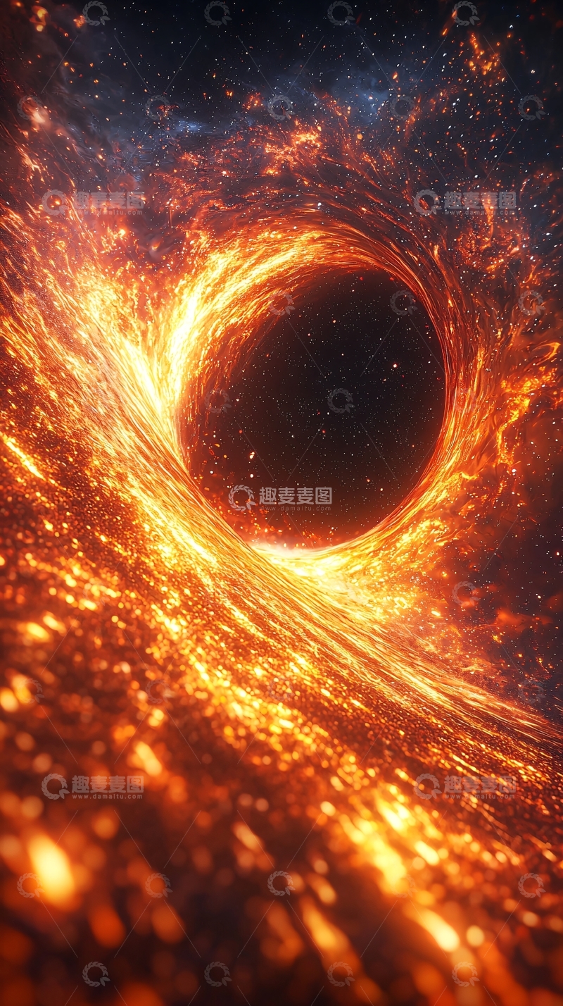 高清大图下载【趣麦麦图】宇宙中心燃烧的黑洞