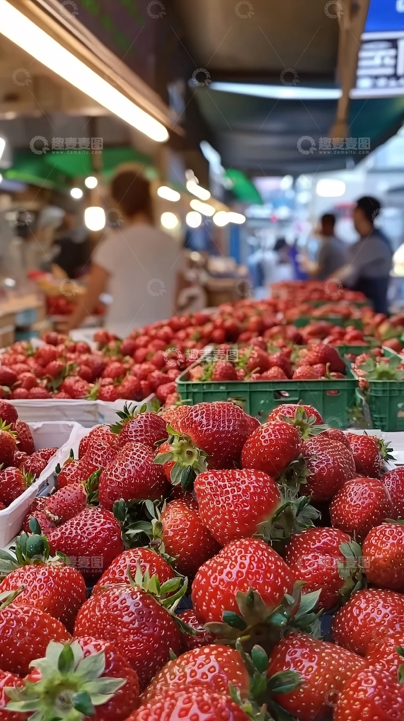 高清大图下载【趣麦麦图】草莓市场