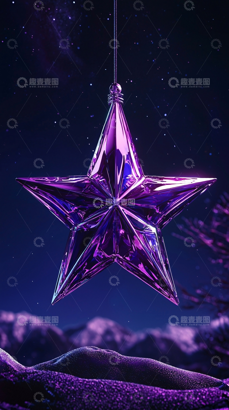 高清大图下载【趣麦麦图】紫色星星装饰