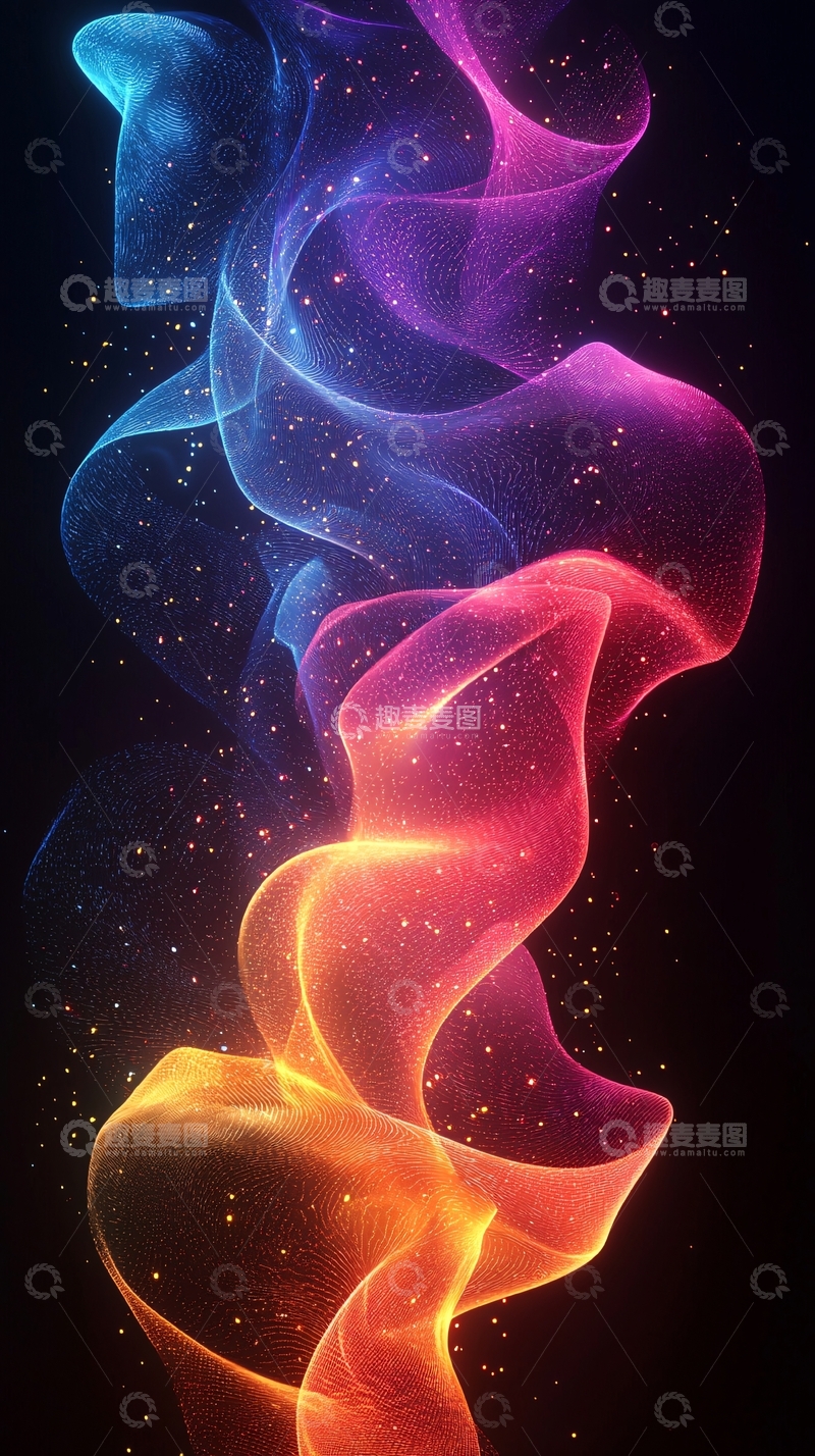 高清大图下载【趣麦麦图】彩色光线抽象流动