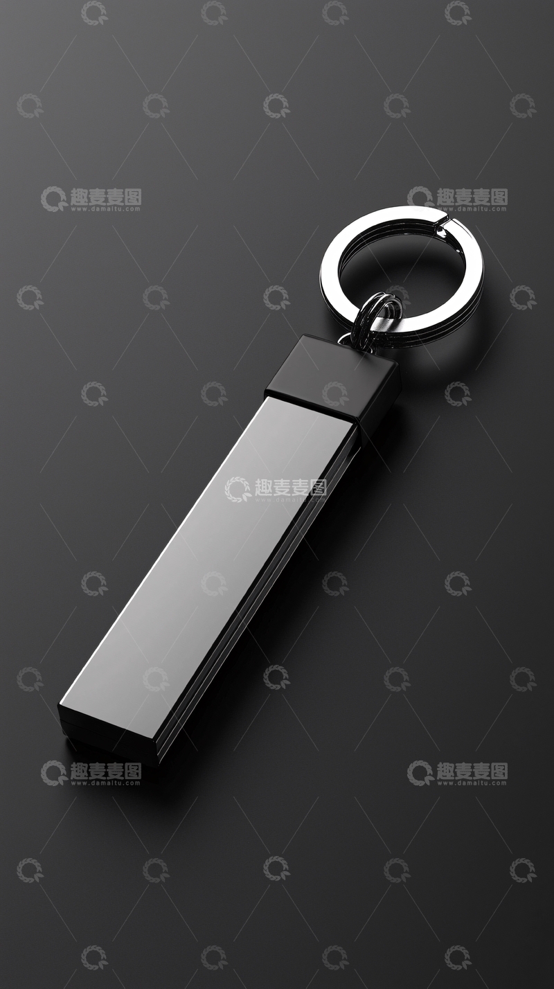 高清大图下载【趣麦麦图】金属长方形钥匙扣