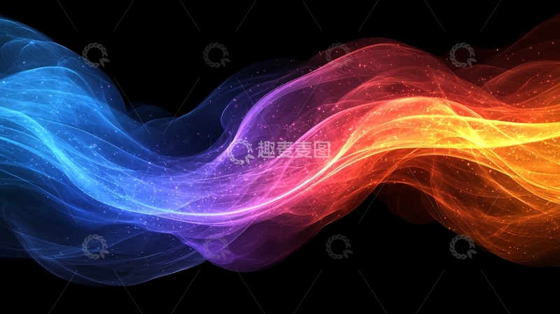 高清大图下载【趣麦麦图】彩色光线波浪背景