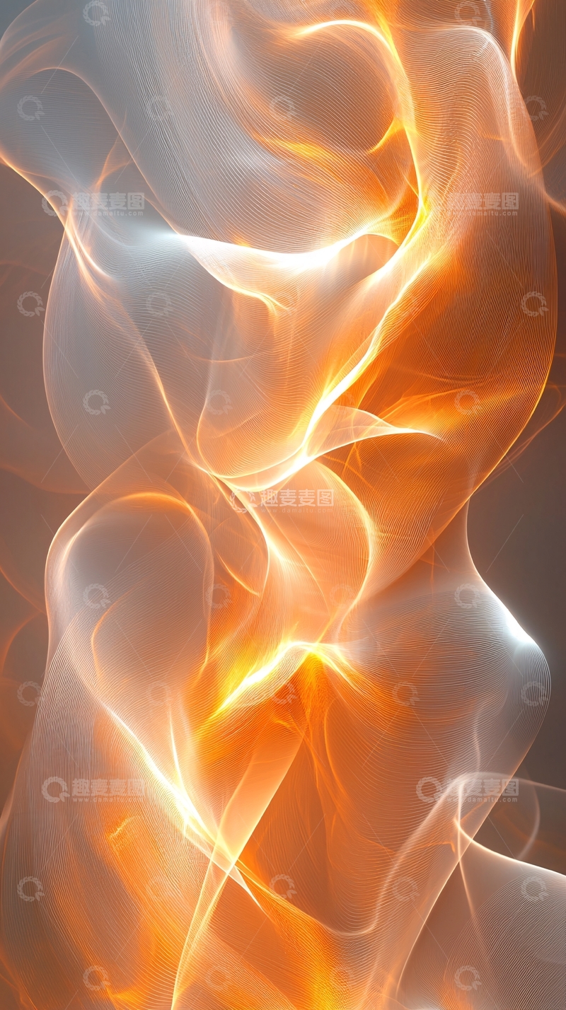 高清大图下载【趣麦麦图】火焰般的抽象光线流动