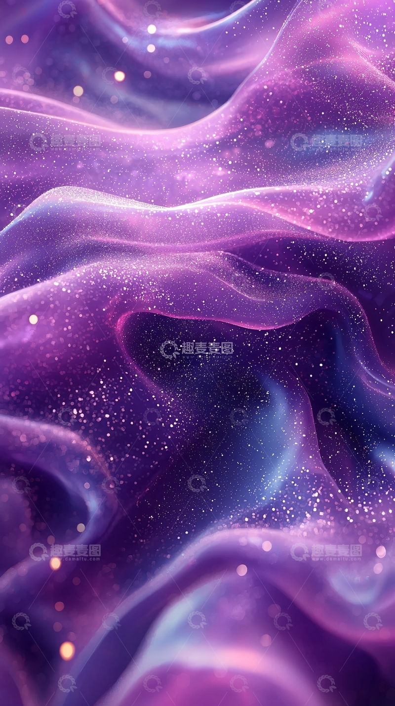 高清大图下载【趣麦麦图】紫色星云梦幻背景