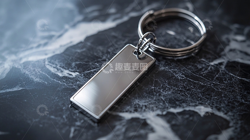 高清大图下载【趣麦麦图】金属长方形钥匙扣