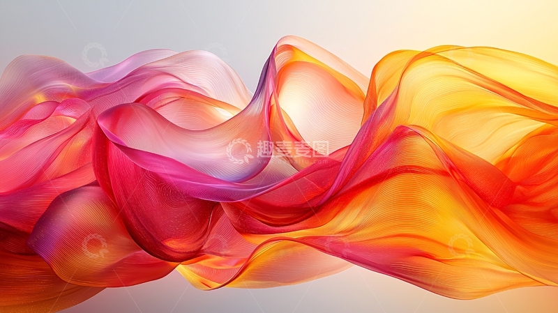 高清大图下载【趣麦麦图】抽象丝绸波浪