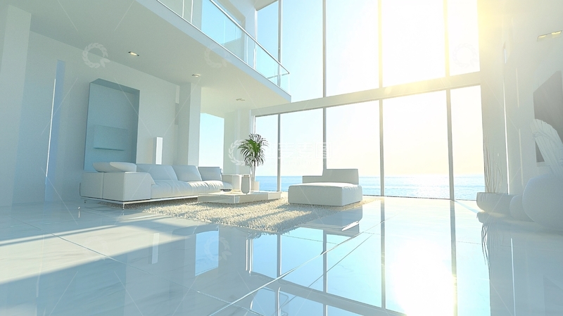 高清大图下载【趣麦麦图】现代极简风白色客厅