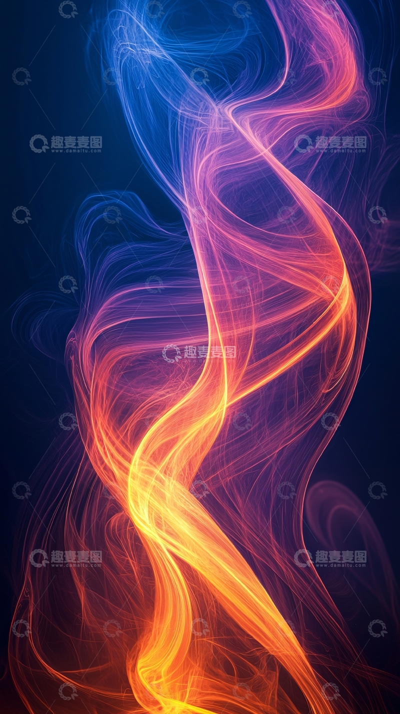 高清大图下载【趣麦麦图】抽象火焰线条