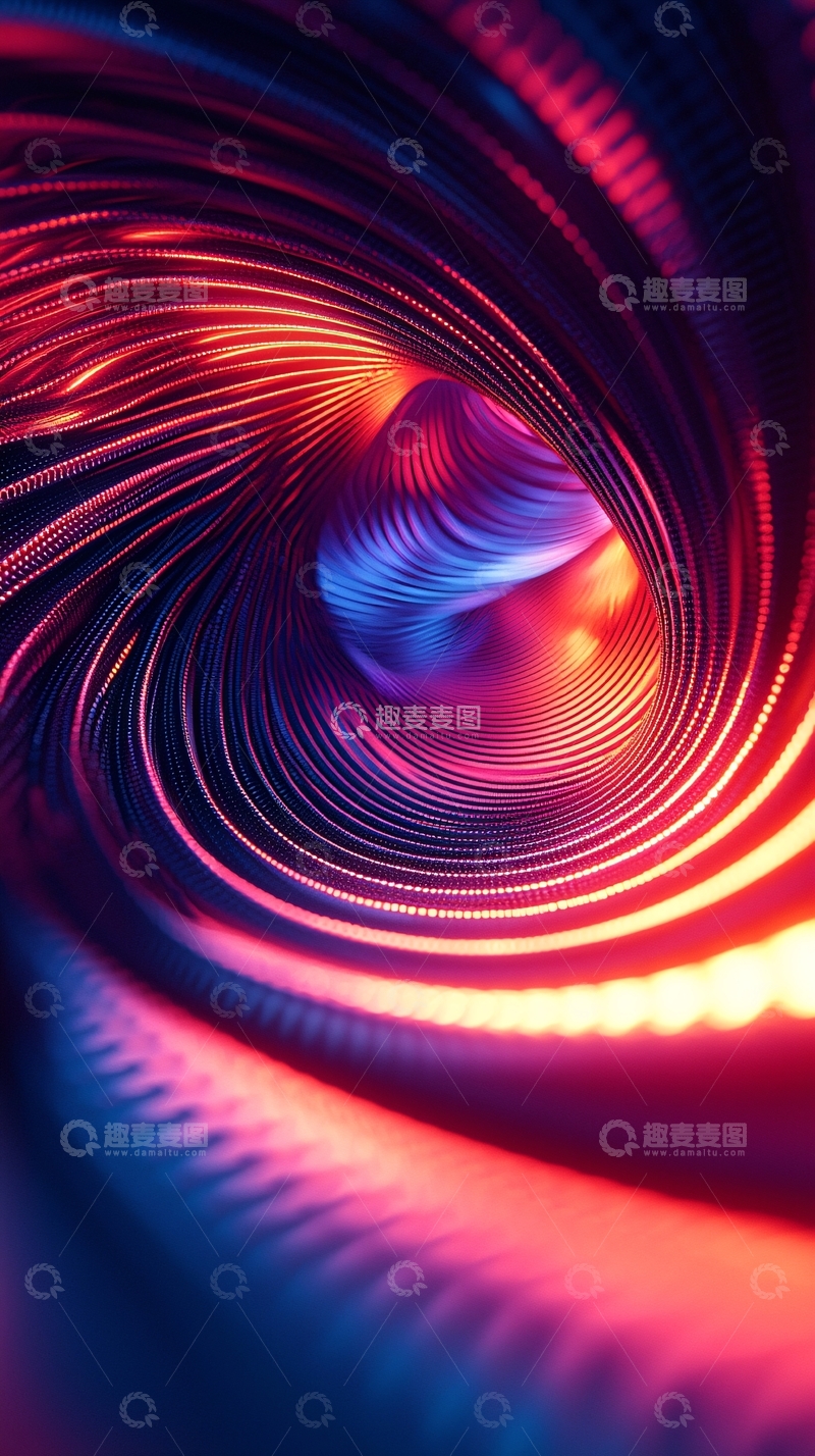 高清大图下载【趣麦麦图】绚丽的红色蓝色涡流