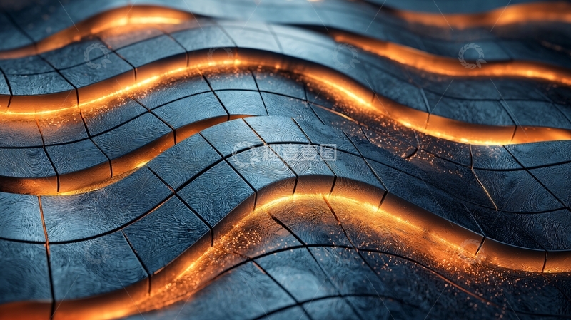高清大图下载【趣麦麦图】波浪形金属表面上的光线
