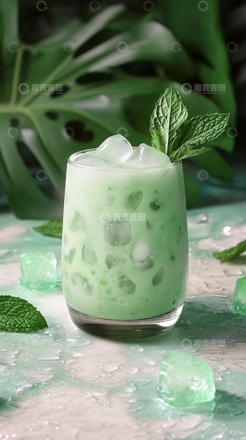 高清大图下载【趣麦麦图】绿宝石奶昔