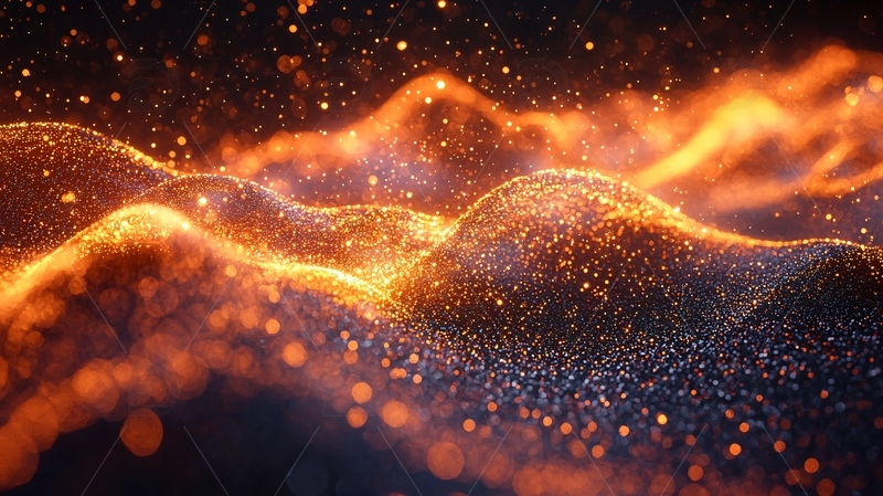 高清大图下载【趣麦麦图】金色光芒闪耀的抽象山丘