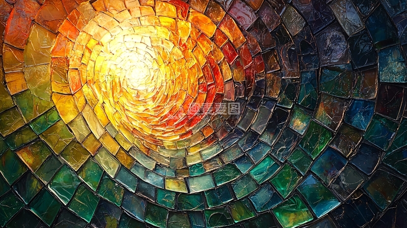 高清大图下载【趣麦麦图】抽象彩色漩涡图案