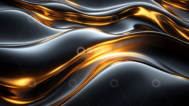 高清大图下载【趣麦麦图】-金属液体波纹