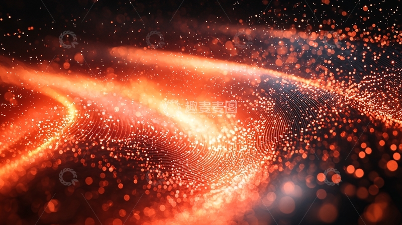 高清大图下载【趣麦麦图】红色粒子组成的旋转星云