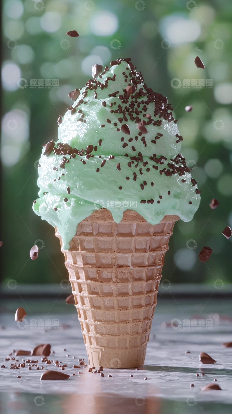 高清大图下载【趣麦麦图】抹茶冰淇淋