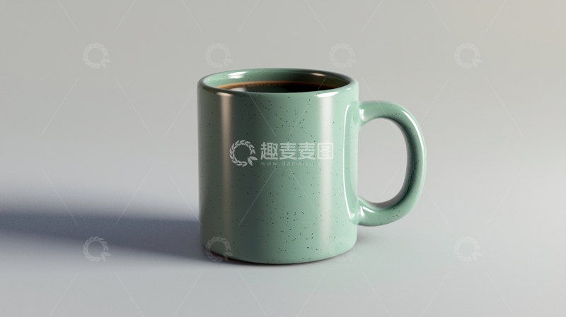 高清大图下载【趣麦麦图】一杯淡绿色咖啡马克杯