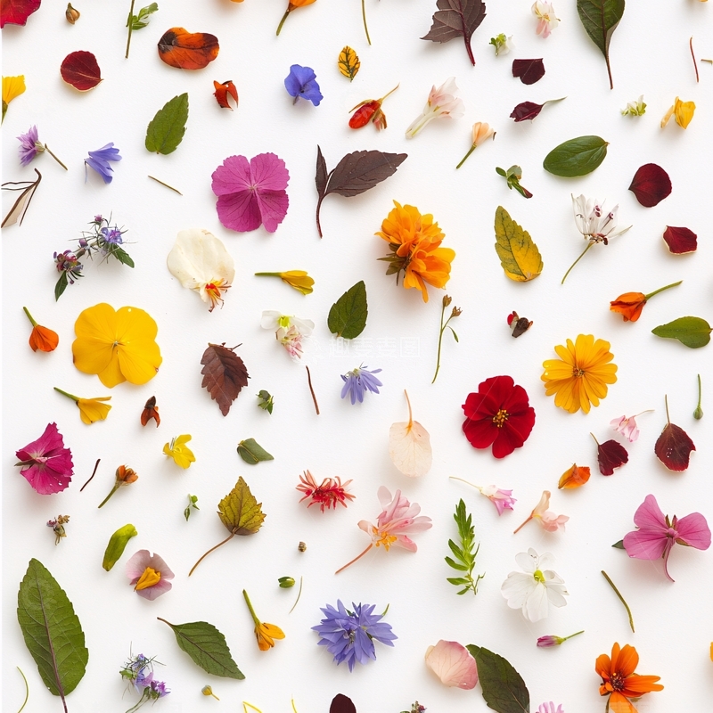 高清大图下载【趣麦麦图】白色背景花卉素材