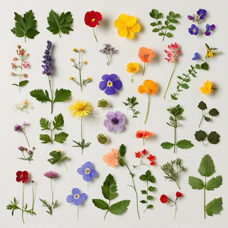 高清大图下载【趣麦麦图】扁平化花卉素材