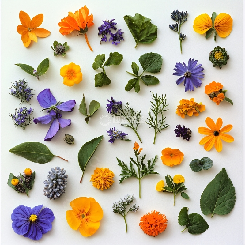 高清大图下载【趣麦麦图】扁平化花卉素材