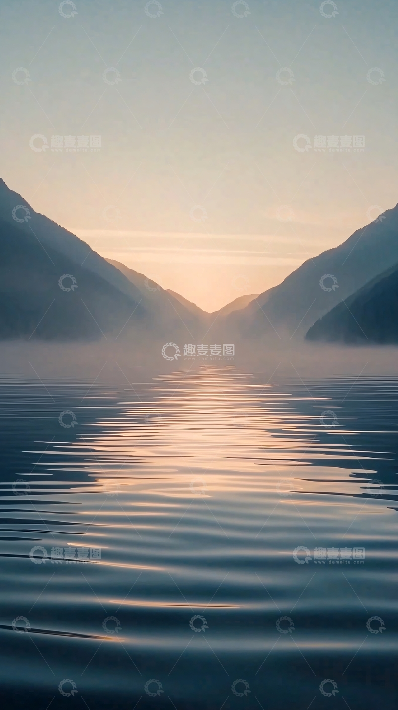 高清大图下载【趣麦麦图】宁静祥和的清晨湖光山色