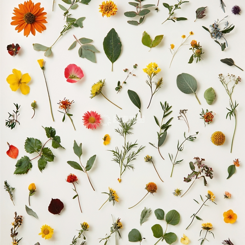 高清大图下载【趣麦麦图】白色背景花卉素材