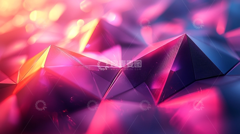 高清大图下载【趣麦麦图】彩色多边形抽象背景