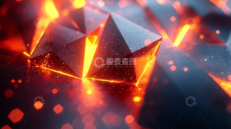高清大图下载【趣麦麦图】燃烧的暗色多面体
